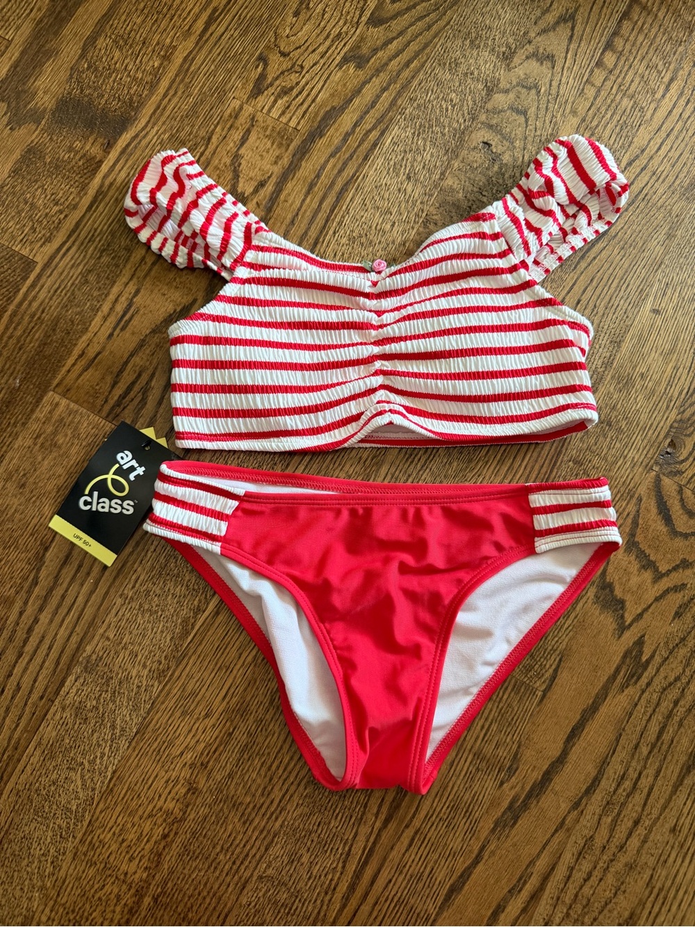 Target Red and White Striped Girls Two-Piece Swim Set